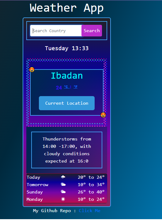 Weather app Balogun Damilola
